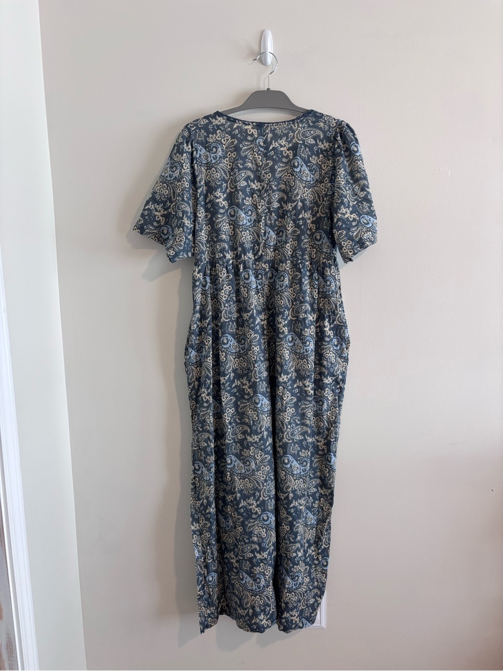 Sundance Blue Paisley V-Neck Jumpsuit - Picture 6 of 6